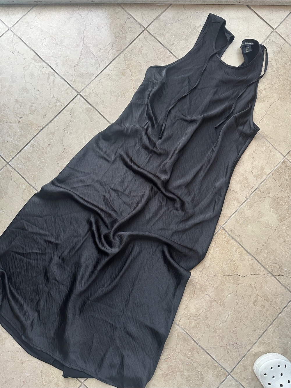 House of Harlow Black Satin Maxi Dress